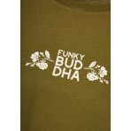 Funky Buddha Respect Nature Print T-Shirt Γυναικείο (FBL012-108-04-OLIVE)