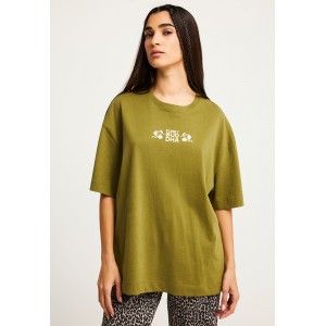 Funky Buddha Respect Nature Print T-Shirt Γυναικείο (FBL012-108-04-OLIVE)