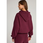 Funky Buddha Printed Hoodie Γυναικείο (FBL012-108-06-MERLOT)