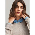 Funky Buddha Γυναικείο Πλεκτό Με Λαιμόκοψη (FBL012-108-09-GREIGE)