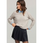 Funky Buddha Γυναικείο Πλεκτό Με Λαιμόκοψη (FBL012-108-09-GREIGE)