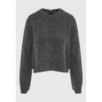 Funky Buddha Γυναικείο Πλεκτό Με Λαιμόκοψη (FBL012-108-09-STEEL-GREY)