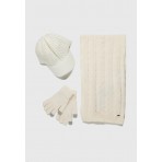 Funky Buddha Γυναικείο Σετ Κασκόλ Γαντια Καπέλο (FBL012-108-10-OFF-WHITE)