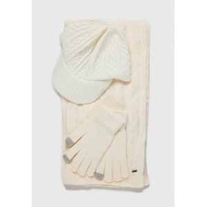 Funky Buddha Γυναικείο Σετ Κασκόλ Γαντια Καπέλο (FBL012-108-10-OFF-WHITE)