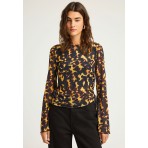 Funky Buddha See-Through Animal Print Μπλούζα Με Λαιμόκοψη Γυναικεία (FBL012-108-17-MULTI)