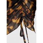 Funky Buddha See-Through Animal Print Μπλούζα Με Λαιμόκοψη Γυναικεία (FBL012-108-17-MULTI)