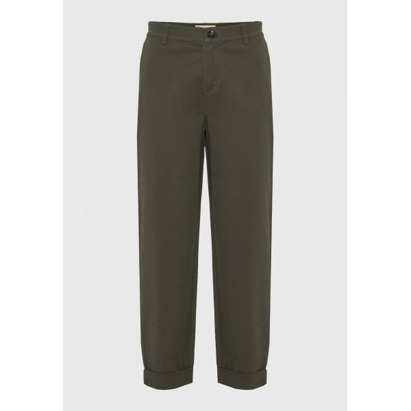 Funky Buddha Turn-Up Παντελόνι Chino Γυναικείο (FBL012-109-02-DUSTY-OLIVE)
