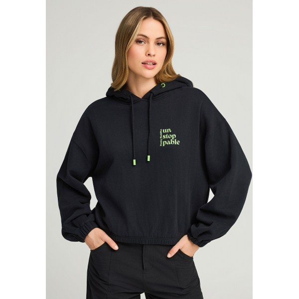 Funky Buddha Printed Hoodie Γυναικείο (FBL012-109-06-BLACK)