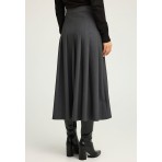 Funky Buddha Φούστα Μidi Γυναικεία (FBL012-109-14-DK-GREY)