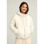Funky Buddha Γυναικείο Φουσκωτό Τζάκετ (FBL012-111-01-OFF-WHITE)