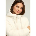 Funky Buddha Γυναικείο Φουσκωτό Τζάκετ (FBL012-111-01-OFF-WHITE)