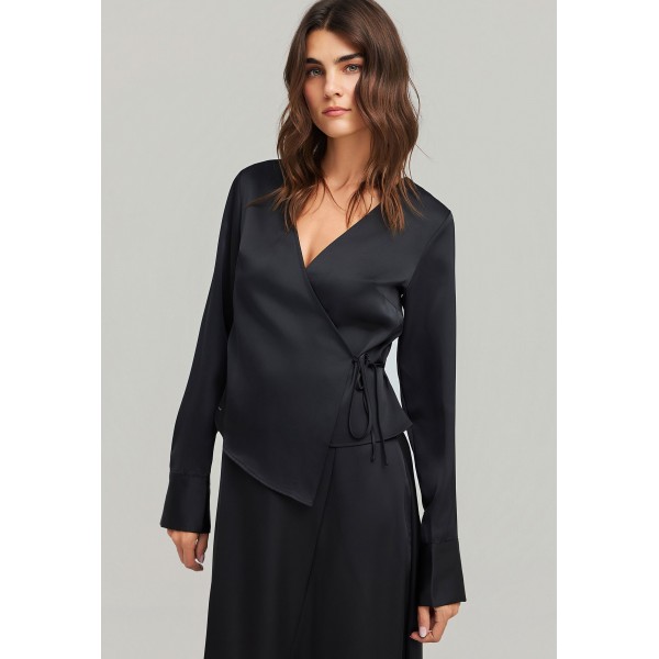 Funky Buddha Μπλούζα Κρουαζέ Γυναικεία (FBL012-111-07-BLACK)