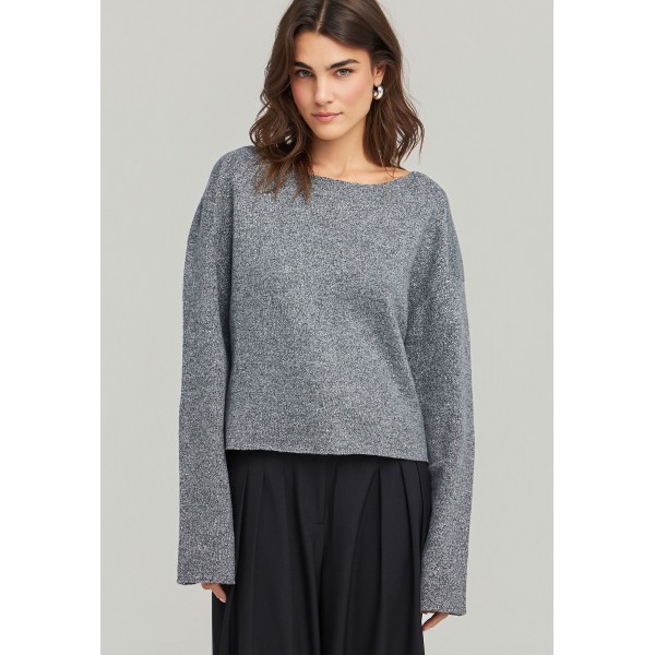 Funky Buddha Knitwear Μπλούζα Πλεκτή Γυναικεία (FBL012-111-09-GREY)