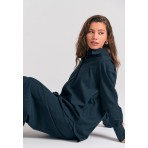 Funky Buddha Πουκάμισο Μακρυμάνικο Γυναικείο (FBL012-112-05-NAVY)