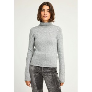 Funky Buddha Sequins Μπλούζα Με Ψηλό Λαιμό Γυναικεία (FBL012-112-09-GREY)