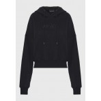 Funky Buddha Γυναικείo Φούτερ με Κουκούλα Μαύρο