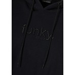 Funky Buddha Γυναικείo Φούτερ με Κουκούλα Μαύρο