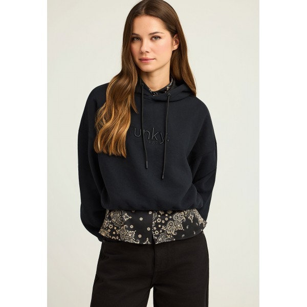 Funky Buddha Embroidered Logo Hoodie Γυναικείο (FBL012-113-06-BLACK)