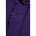 Funky Buddha Γυναικείo Φούτερ με Κουκούλα Μωβ