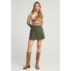 Funky Buddha Φούστα Mini Γυναικεία (FBL012-113-14-DUSTY-OLIVE)
