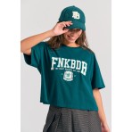 Funky Buddha Cotton With Varsity Logo T-Shirt Γυναικείο (FBL012-114-04-DARK-SEA)