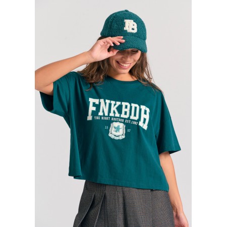 Funky Buddha Cotton With Varsity Logo T-Shirt Γυναικείο 