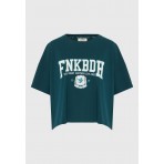 Funky Buddha Cotton With Varsity Logo T-Shirt Γυναικείο (FBL012-114-04-DARK-SEA)