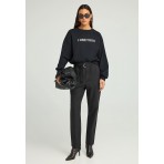 Funky Buddha Γυναικείo Φούτερ με Λαιμόκοψη Μαύρο