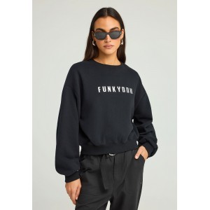 Funky Buddha Γυναικείο Φούτερ Με Λαιμόκοψη (FBL012-114-06-BLACK)