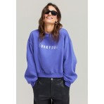 Funky Buddha Γυναικείo Φούτερ με Λαιμόκοψη Μωβ