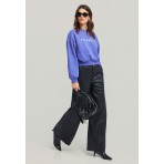 Funky Buddha Γυναικείo Φούτερ με Λαιμόκοψη Μωβ