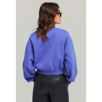 Funky Buddha Γυναικείo Φούτερ με Λαιμόκοψη Μωβ