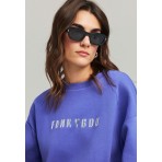 Funky Buddha Γυναικείo Φούτερ με Λαιμόκοψη Μωβ