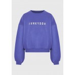 Funky Buddha Γυναικείo Φούτερ με Λαιμόκοψη Μωβ