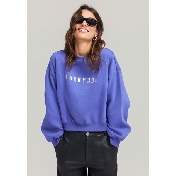 Funky Buddha Μπλούζα Με Λαιμόκοψη Γυναικεία (FBL012-114-06-ELECTRIC-PURPLE)