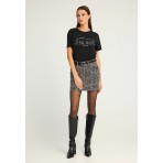Funky Buddha Cotton Graphic T-Shirt Γυναικείο (FBL012-115-04-BLACK)