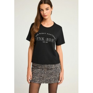 Funky Buddha Cotton Graphic T-Shirt Γυναικείο (FBL012-115-04-BLACK)