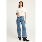 Funky Buddha Γυναικείο Κοντομάνικο T-Shirt Εκρού 