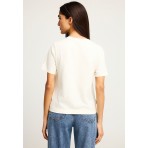 Funky Buddha Γυναικείο Κοντομάνικο T-Shirt Εκρού 