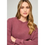 Funky Buddha Γυναικεία Μακρυμάνικη Μπλούζα με Λαιμόκοψη Σάπιο Μήλο