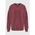 Funky Buddha Γυναικεία Μακρυμάνικη Μπλούζα με Λαιμόκοψη Σάπιο Μήλο