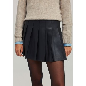 Funky Buddha Eco Leather Pu Pleated Φούστα Mini Γυναικεία (FBL012-116-14-BLACK)