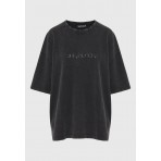 Funky Buddha Washed Effect T-Shirt Γυναικείο (FBL012-117-04-BLACK)