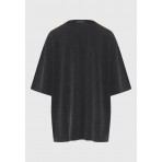 Funky Buddha Washed Effect T-Shirt Γυναικείο (FBL012-117-04-BLACK)