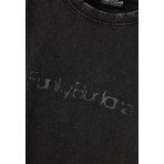 Funky Buddha Washed Effect T-Shirt Γυναικείο (FBL012-117-04-BLACK)