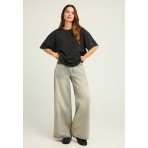 Funky Buddha Washed Effect T-Shirt Γυναικείο (FBL012-117-04-BLACK)