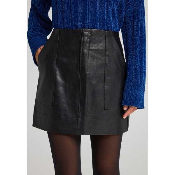 Funky Buddha Eco Leather Pu Φούστα Mini Γυναικεία (FBL012-117-14-BLACK)