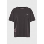 Funky Buddha Text Artwork T-Shirt Γυναικείο (FBL012-118-04-ANTHRACITE)