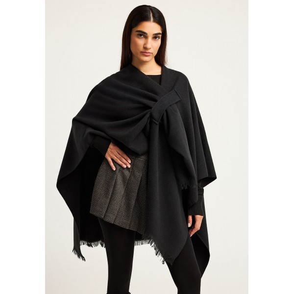 Funky Buddha Asymmetric Hem Πόντσο Γυναικείο (FBL012-118-10-BLACK)