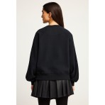 Funky Buddha Embroidered Design Γυναικεία Μακρυμάνικη Μπλούζα Μαύρη